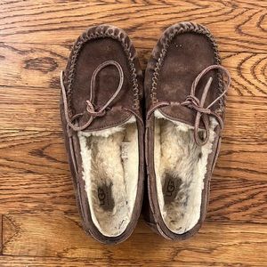 Dark brown ugg moccasins size 9